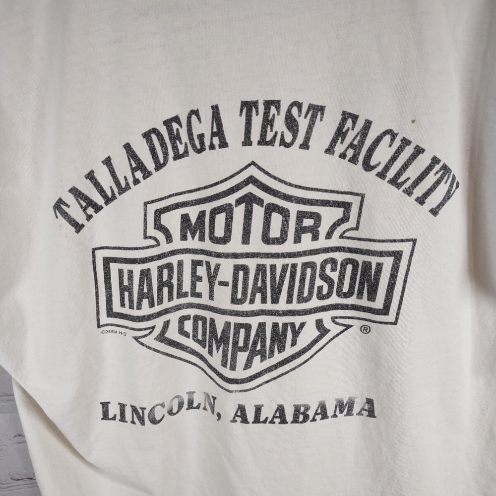 Harley Davidson M Shirt White 2004 Stroke It Talladega Test Facility Lincoln AL - Picture 5 of 11